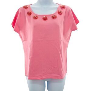 PINK POODLE Vintage Pink Short Sleeve Top